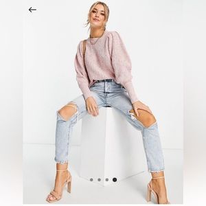 Pink Balloon Puff Sleeve Sweater